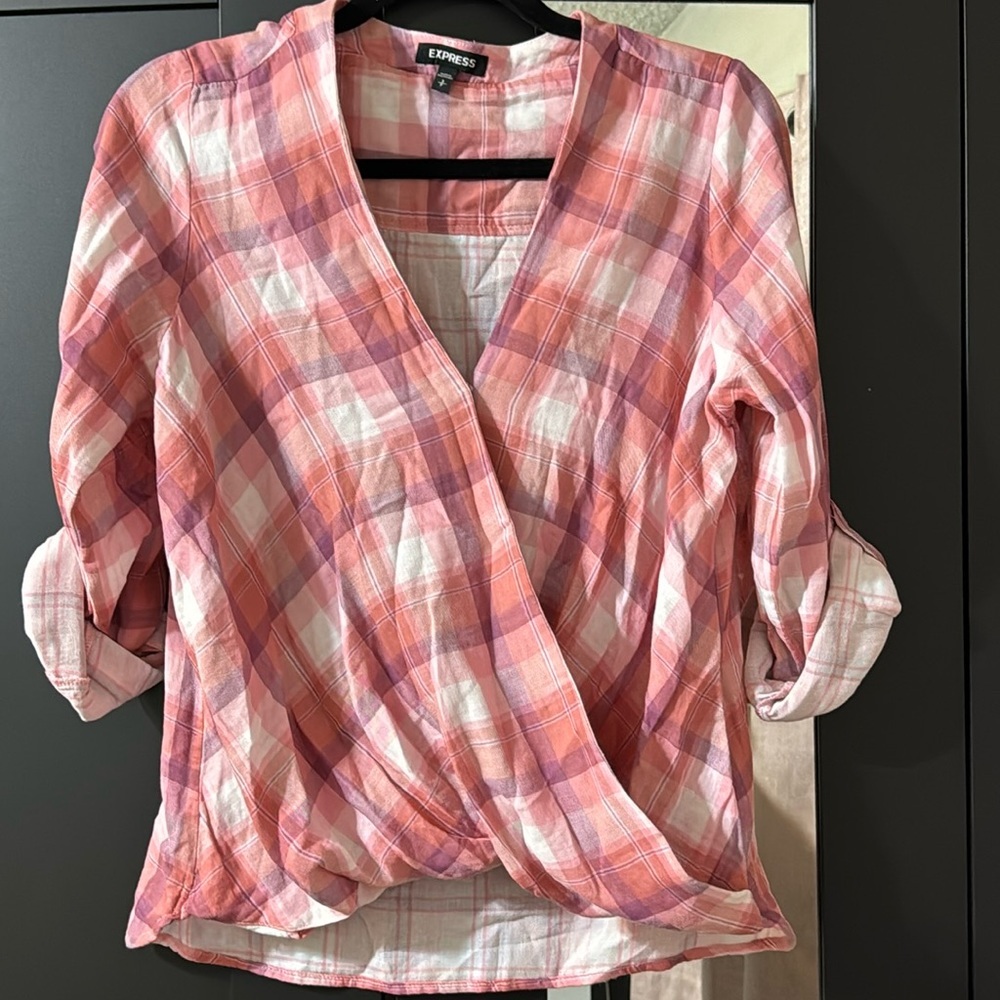Express plaid top